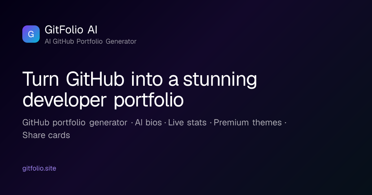 GitHub Portfolio Generator & Resume Builder | GitFolio AI